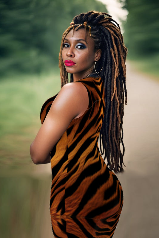 TIGER PRINT Bodycon dress