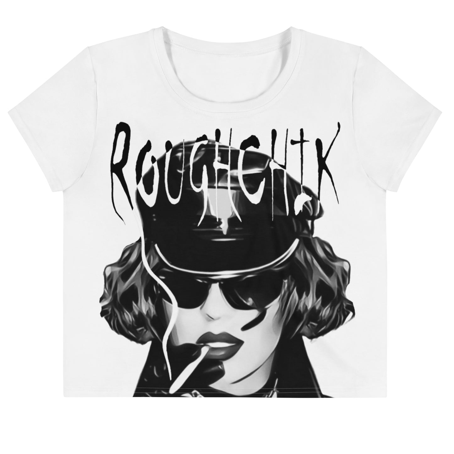 ROUGHCHIK LOGO Crop Tee - WHITE