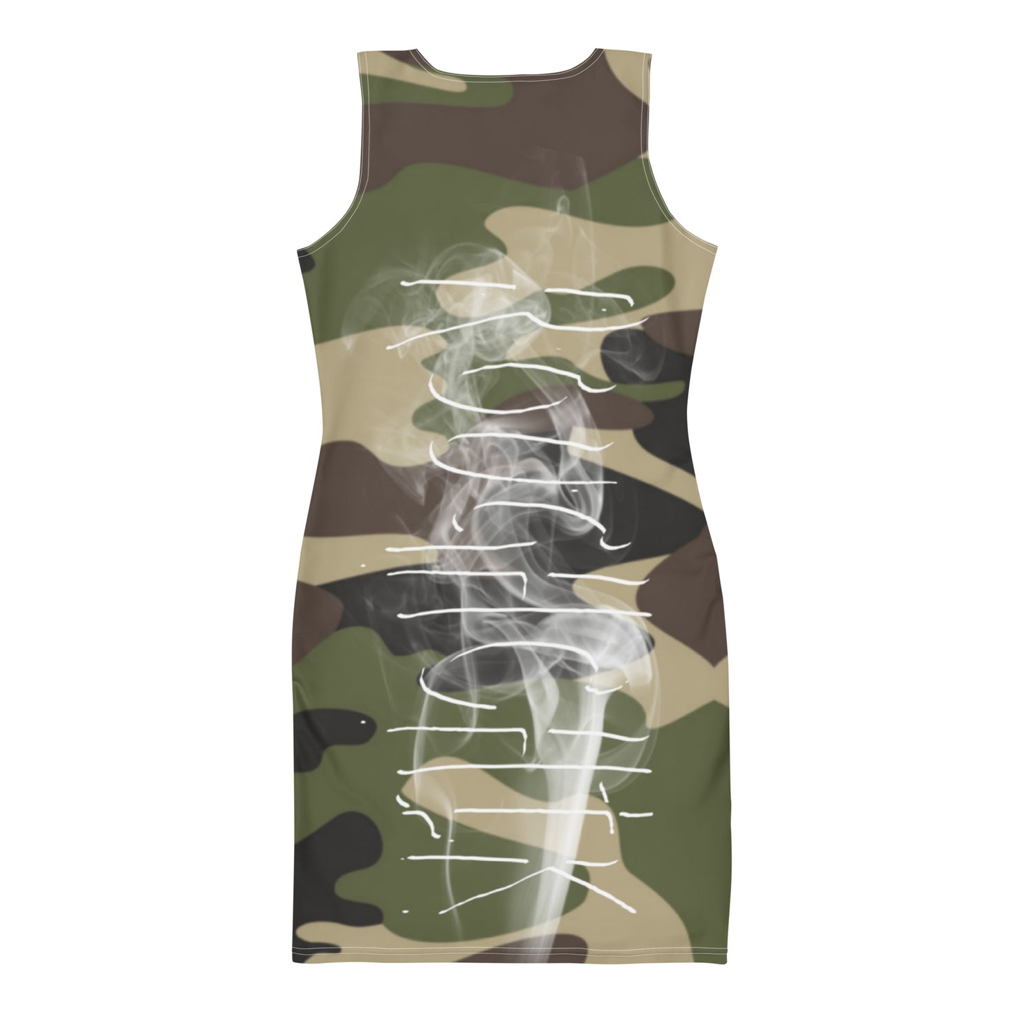 ALL SMOKE TOO! Fitted Dress - OLIVE CAMO