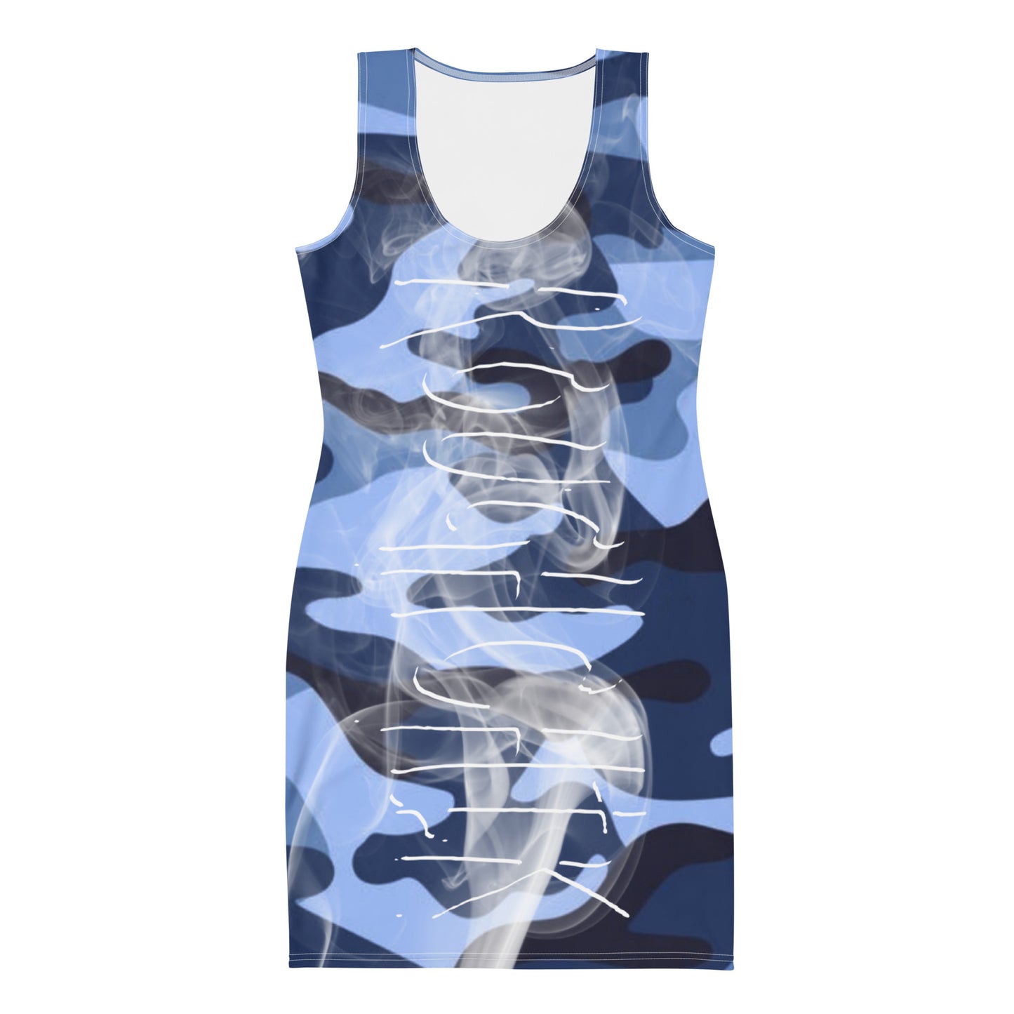 ALL SMOKE TOO! Fitted Dress - BLUE CAMO