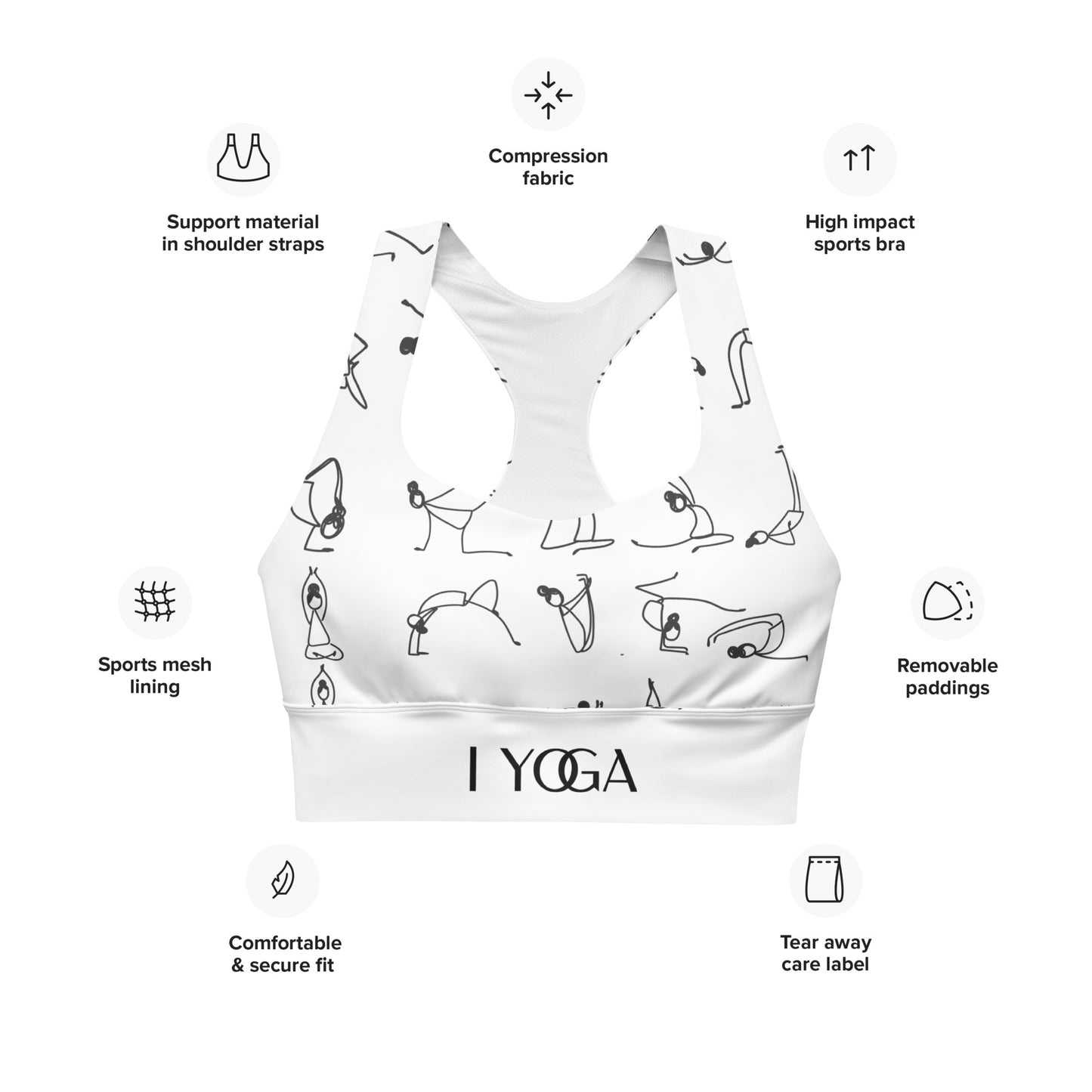 I YOGA Longline sports bra - BLANCO