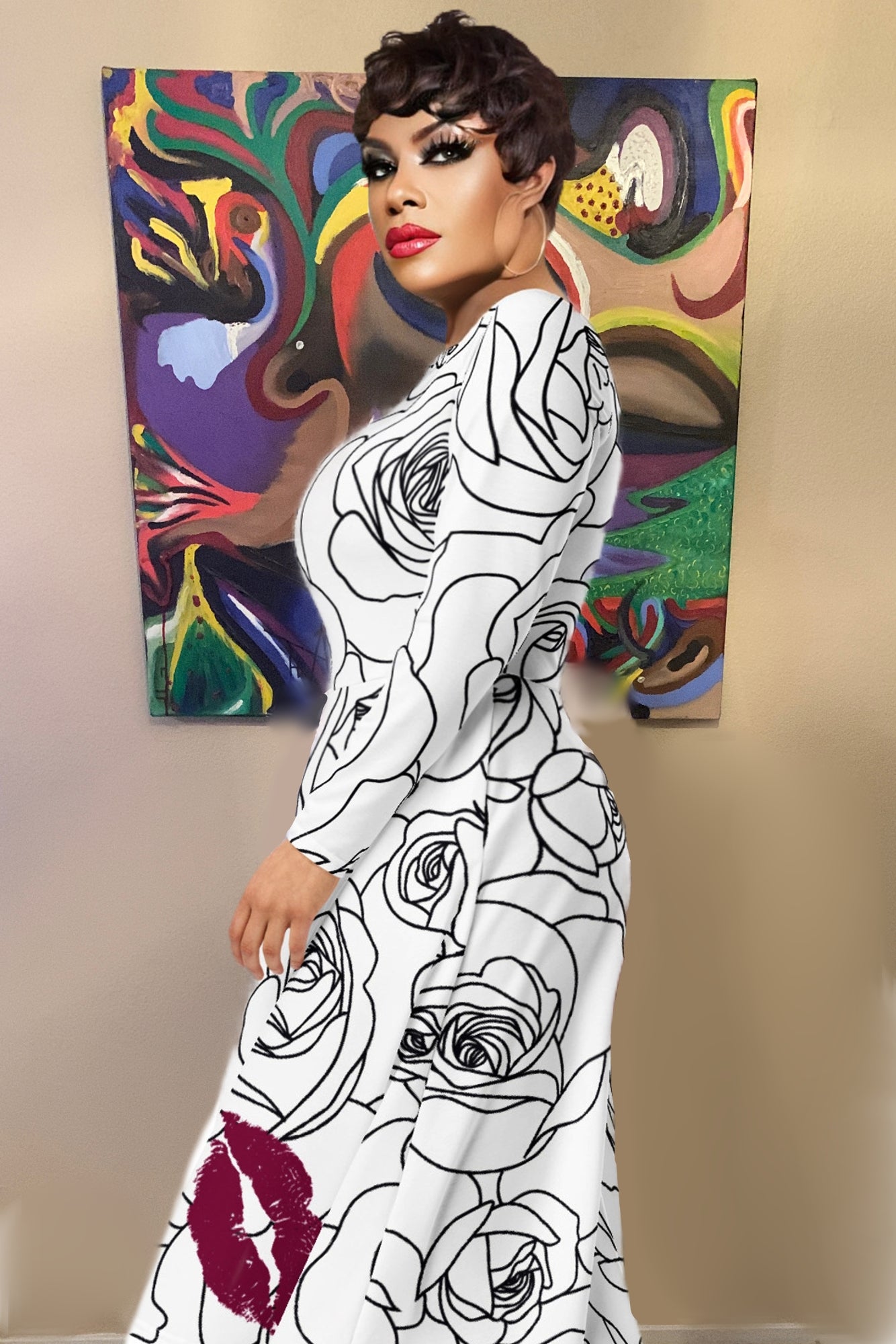 KISSED BY A ROSE Midi Dress