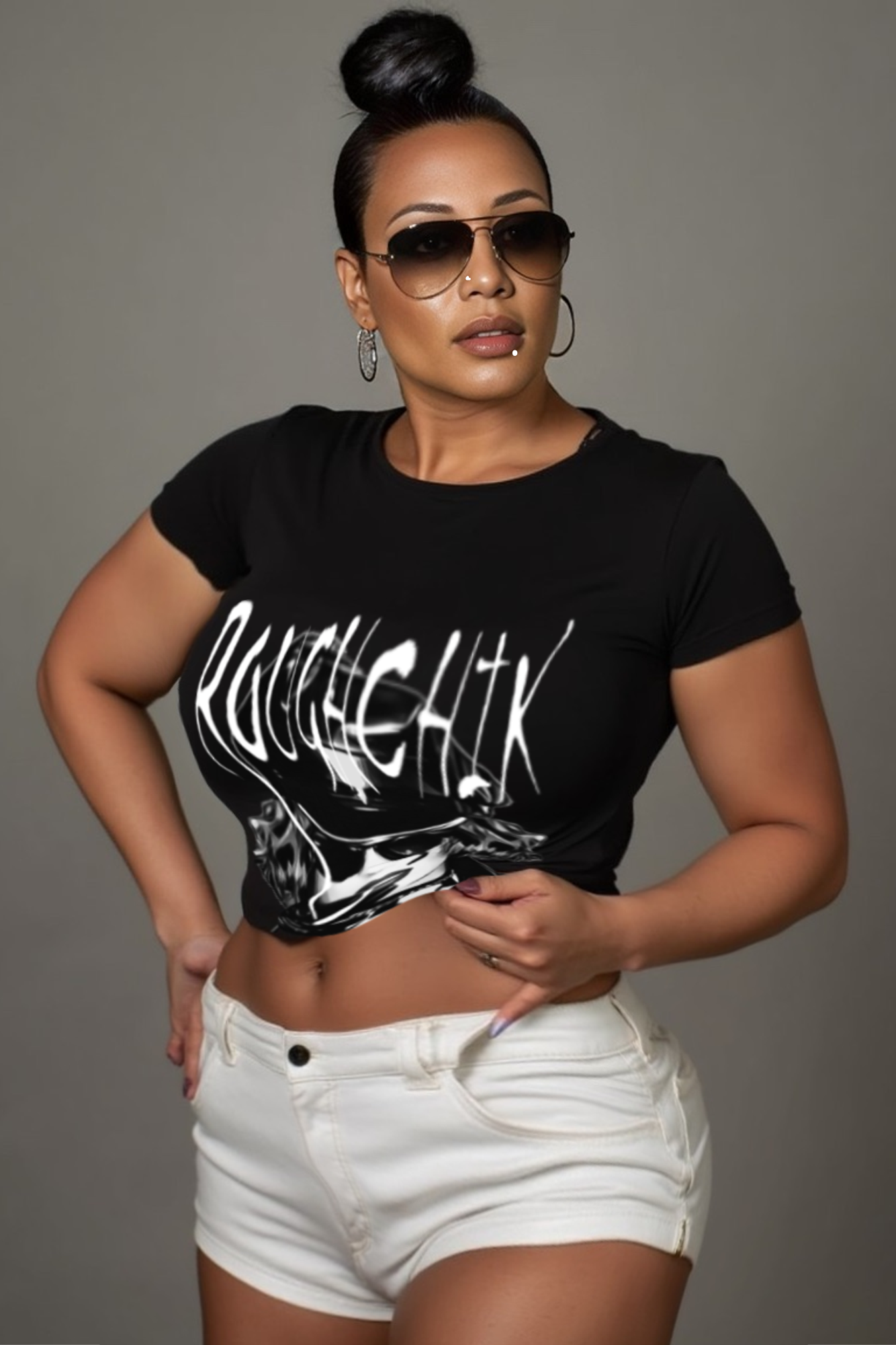 Roughchik Logo Women's T-shirt - Black
