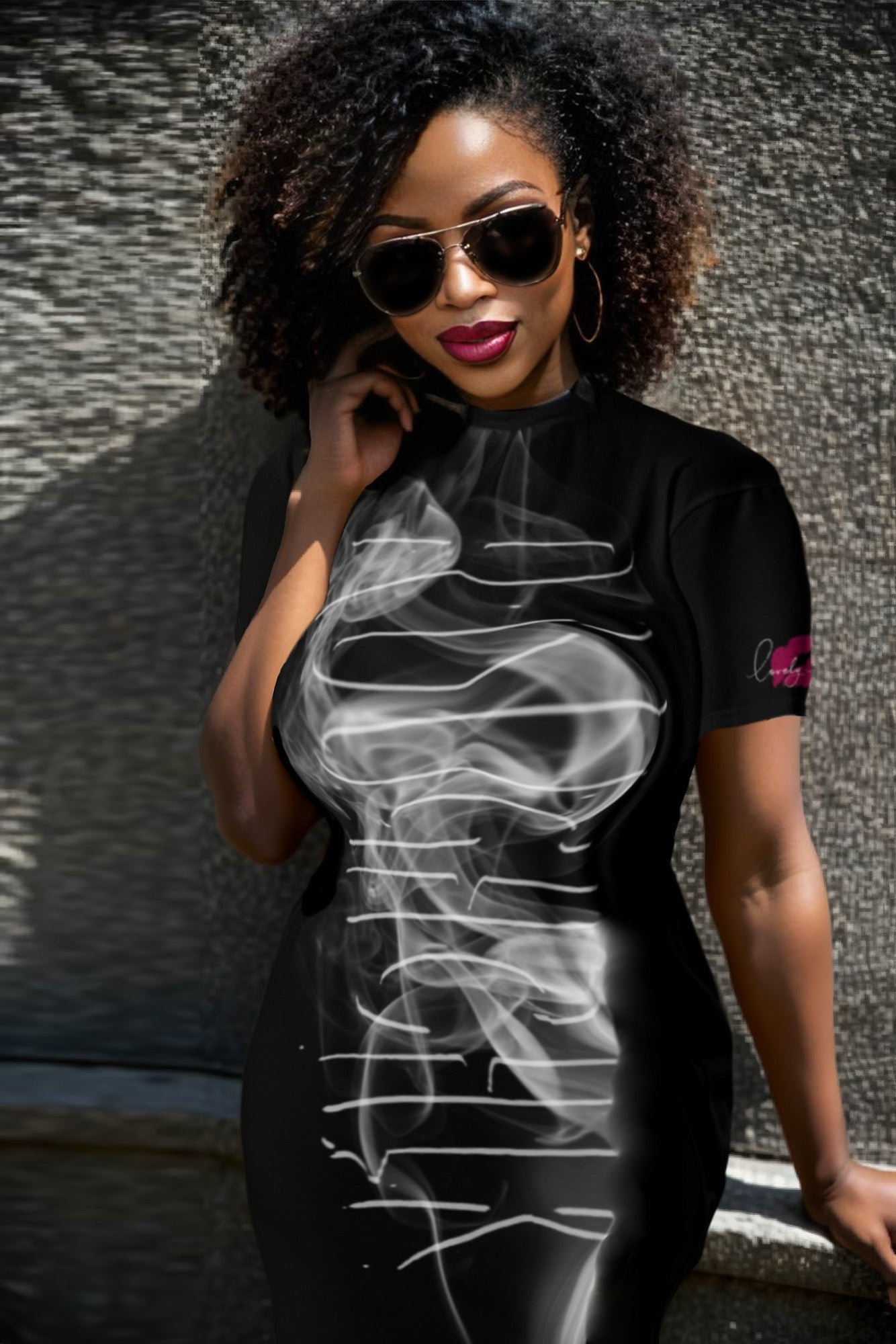 ALL SMOKE TOO! T-shirt dress - BLACK