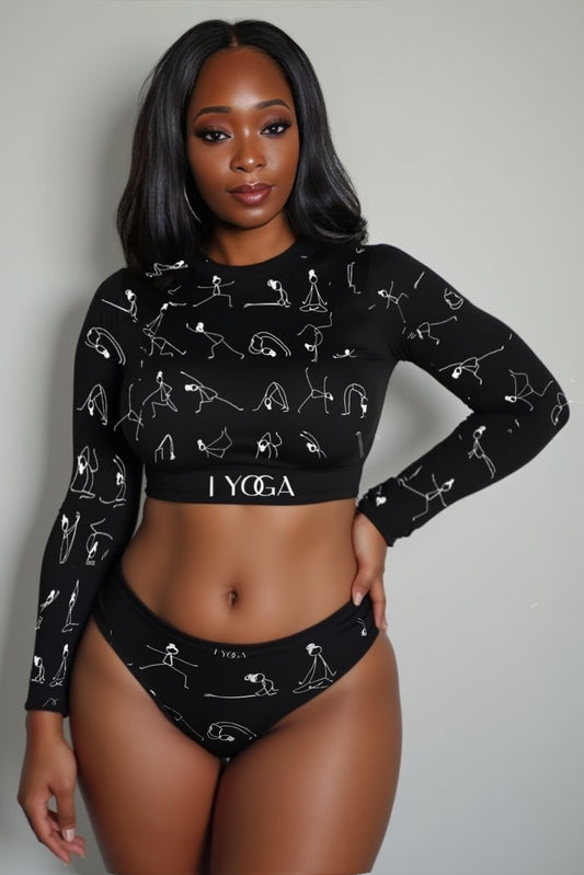 IYOGA high-waisted bikini bottom - NOIR