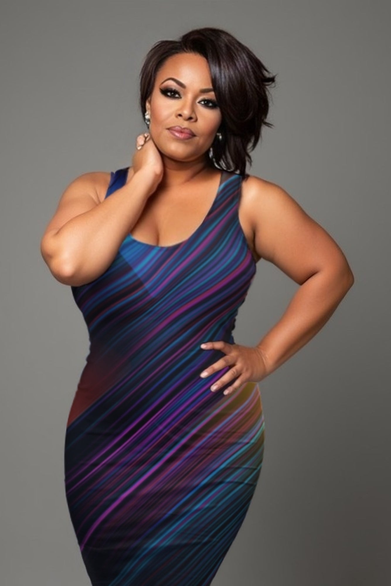 TECHNICOLOR ME Fitted Dress