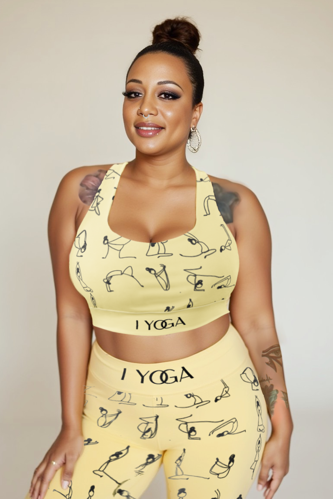 I YOGA Longline sports bra - BANANA