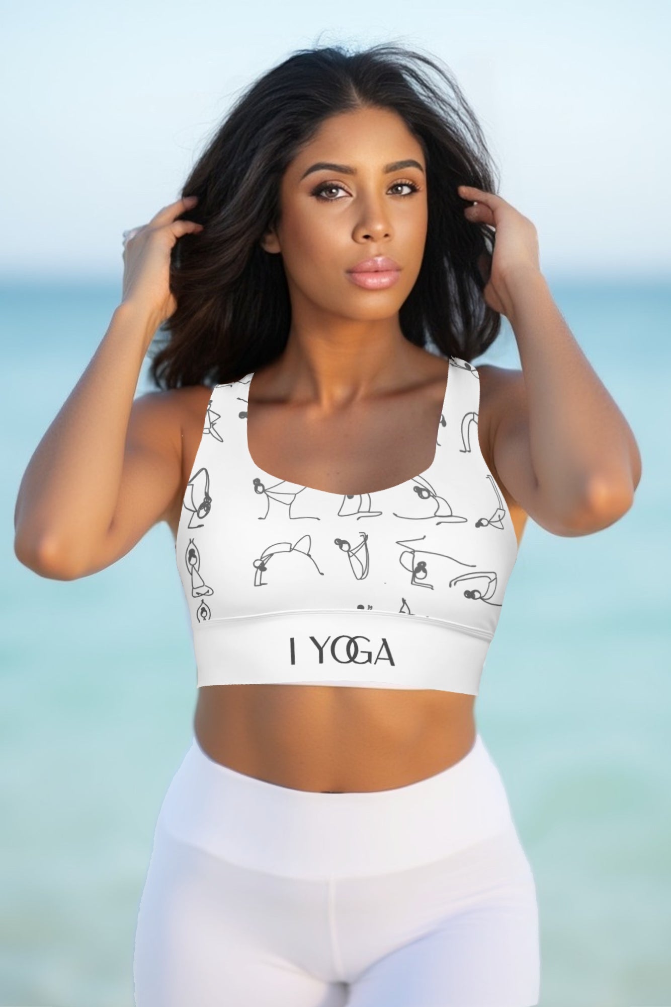 I YOGA Longline sports bra - BLANCO