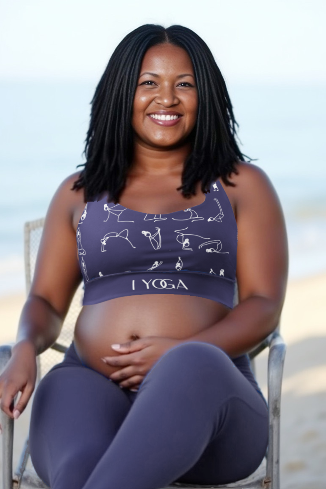 iYOGA Longline sports bra - CORNFLOWER
