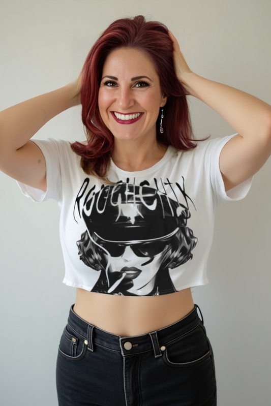 ROUGHCHIK LOGO Crop Tee - WHITE