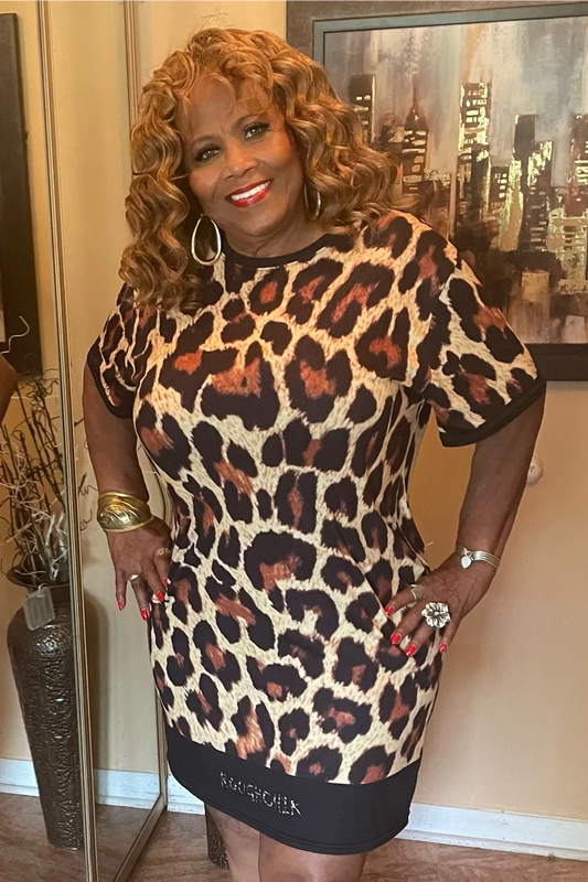 Leopard Print T-shirt dress