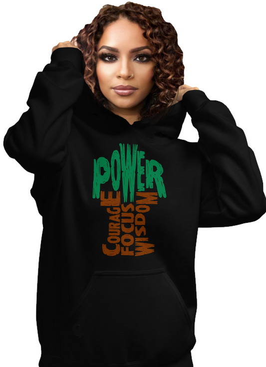 POWER TREE Unisex Hoodie - BLACK