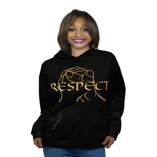 RESPECT Unisex Hoodie - BLACK w/GOLD