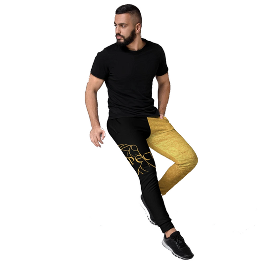 RESPECT Men's Joggers - BLACK w/GOLD SPLIT