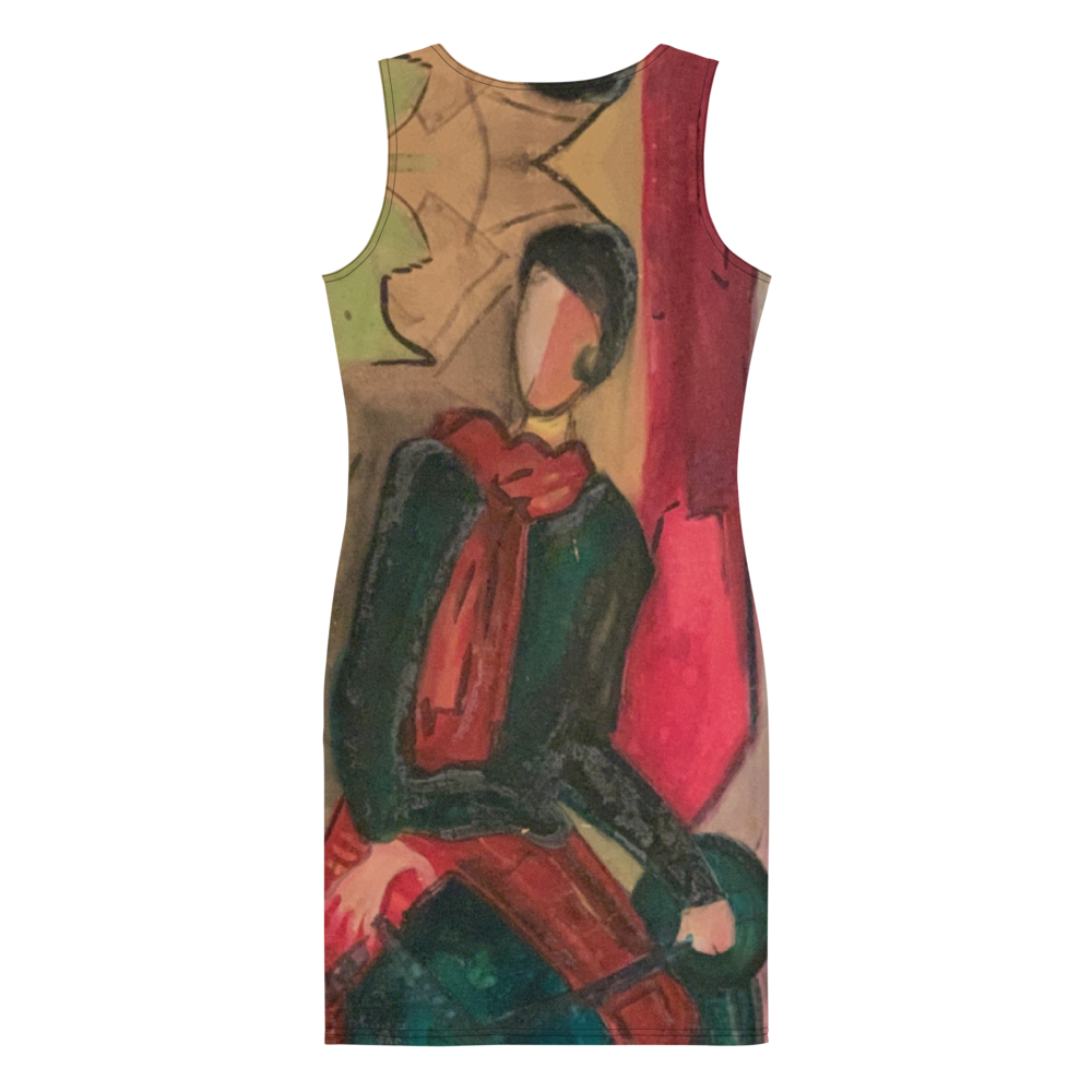 Seated Lady Fitted Dress