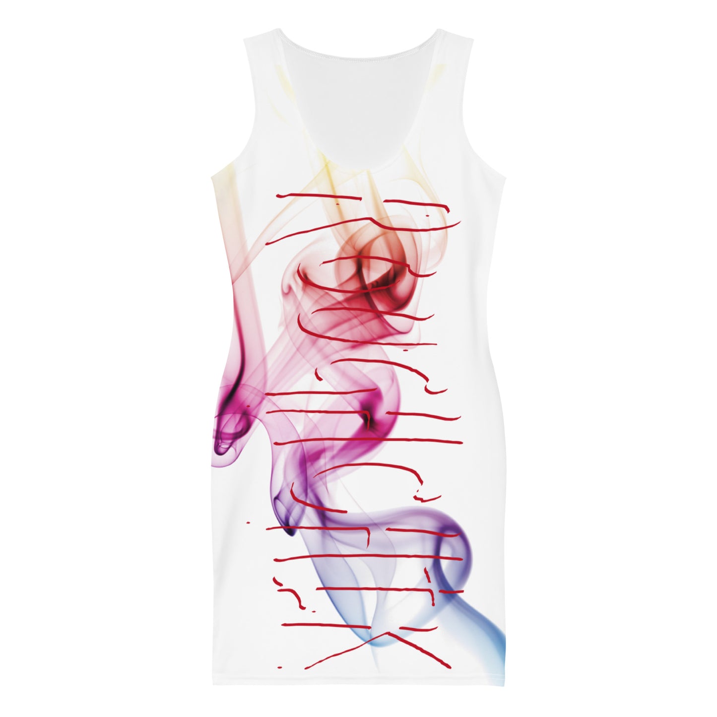 PSYCHEDELIC SMOKE Dress - WHITE
