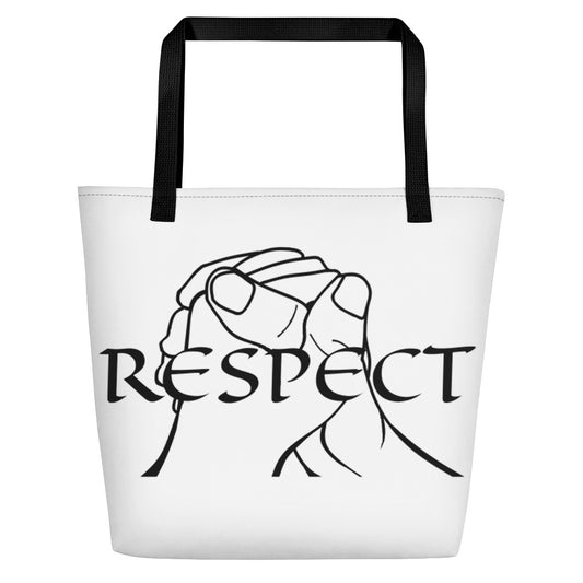 RESPECT by Marcus Gentry Beach Bag - White