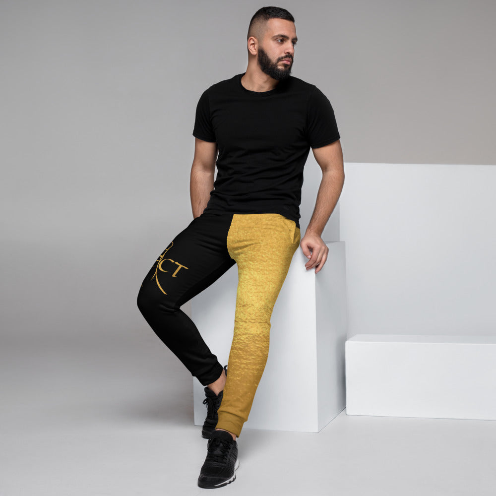 RESPECT Men's Joggers - BLACK w/GOLD SPLIT