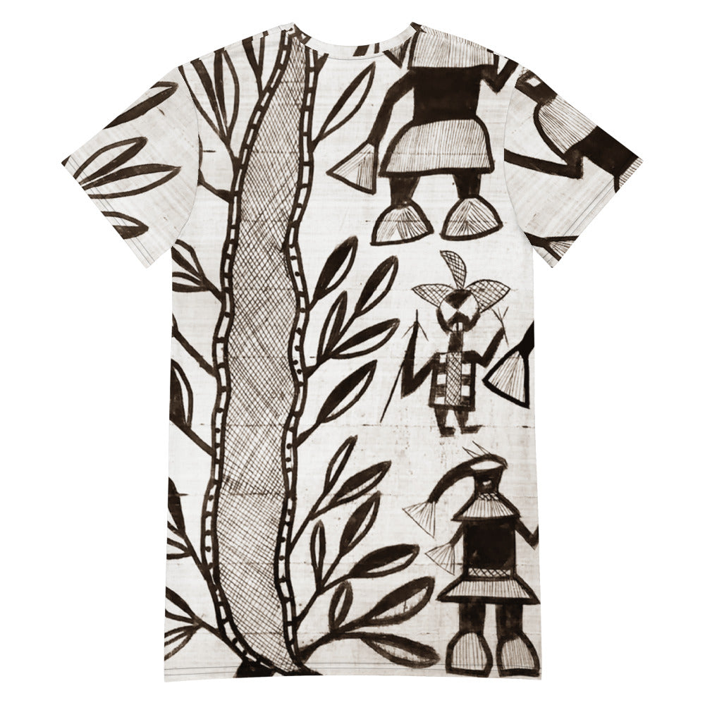 MUD PRINT T-shirt dress