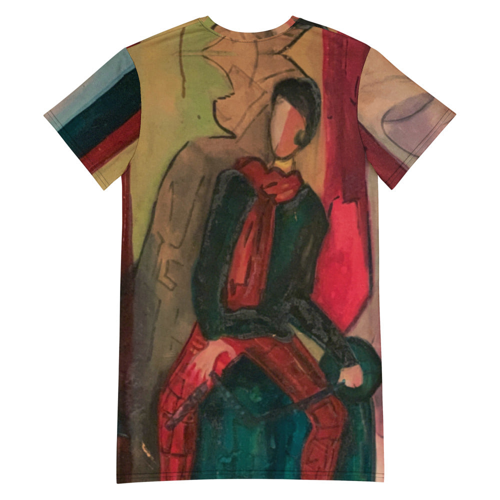 SEATED LADY T-shirt dress