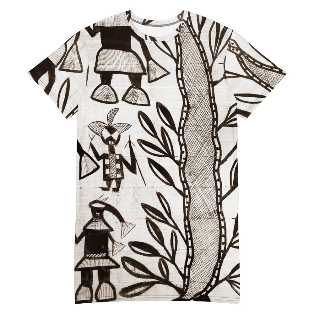 MUD PRINT T-shirt dress