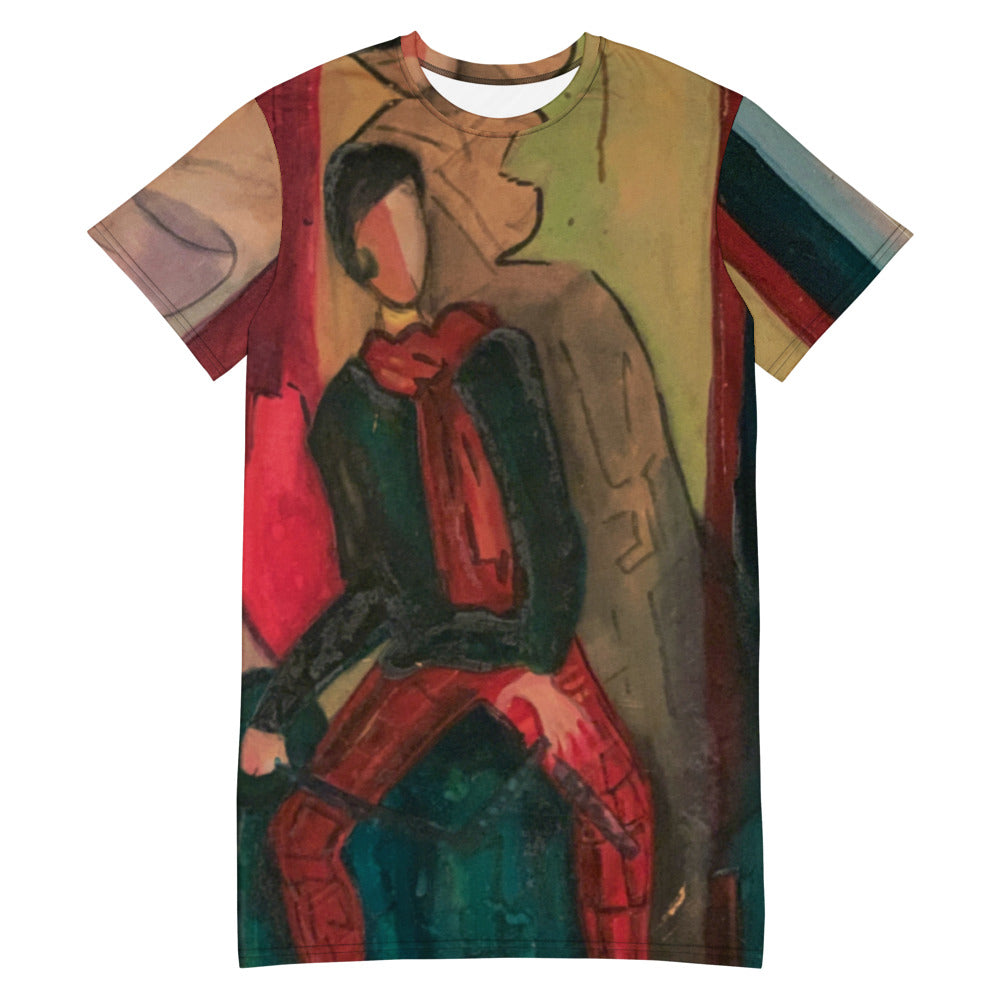 SEATED LADY T-shirt dress