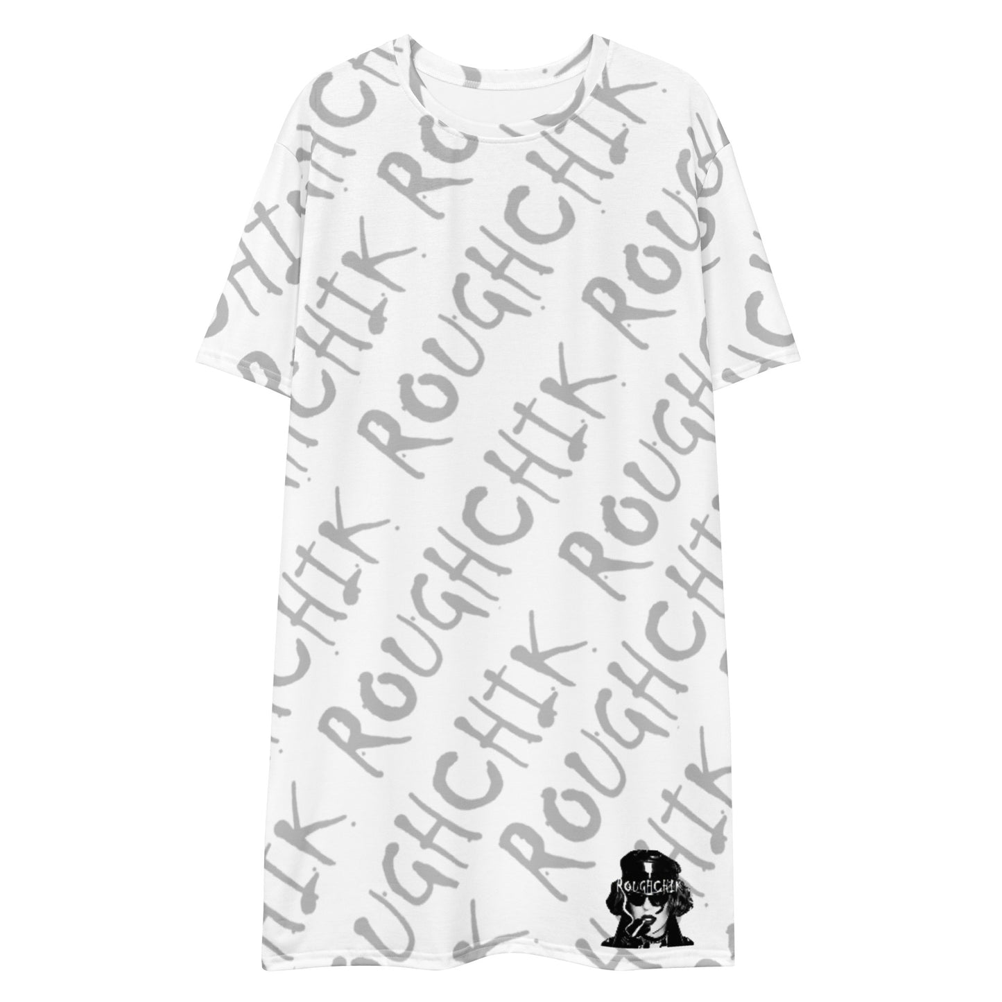 ROUGHCHIK LOGO REPEAT T-shirt dress - WHITE
