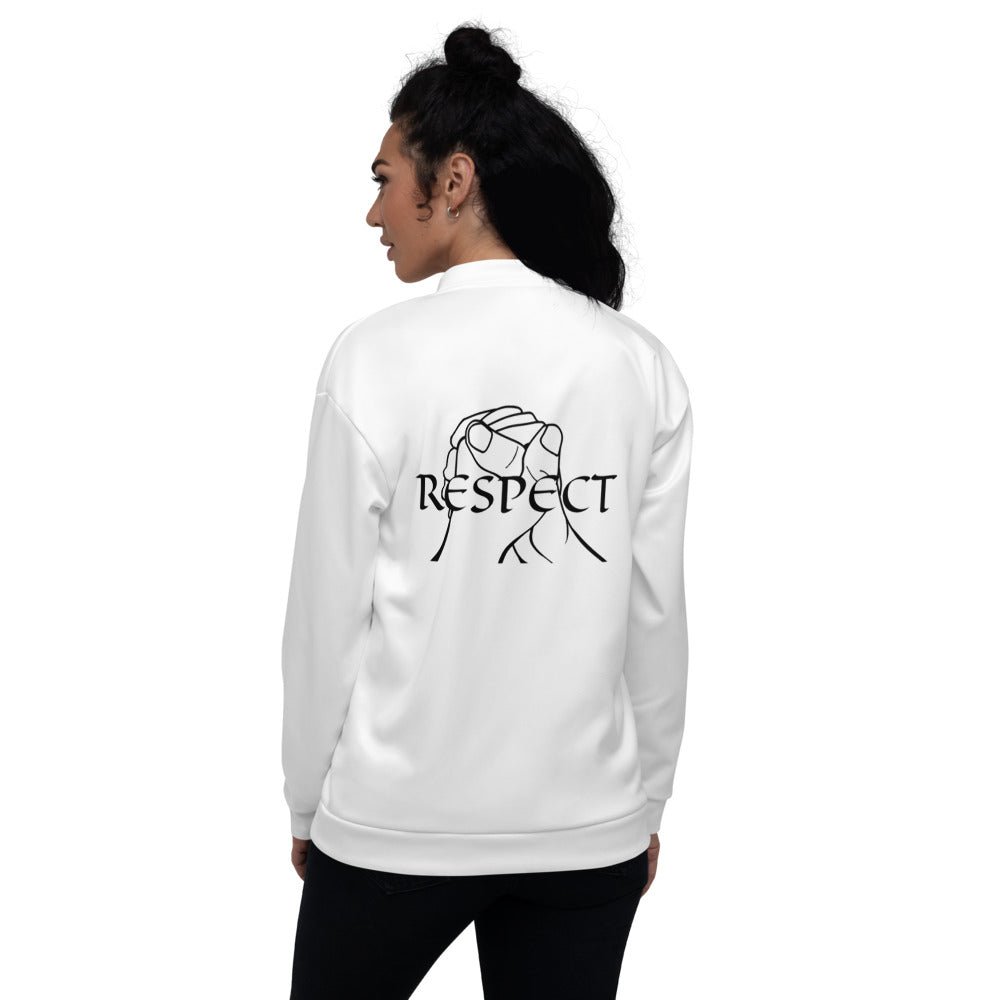 RESPECT by Marcus Gentry Unisex Bomber Jacket - White