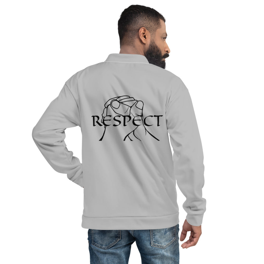 RESPECT by Marcus Gentry Unisex Bomber Jacket - Silver