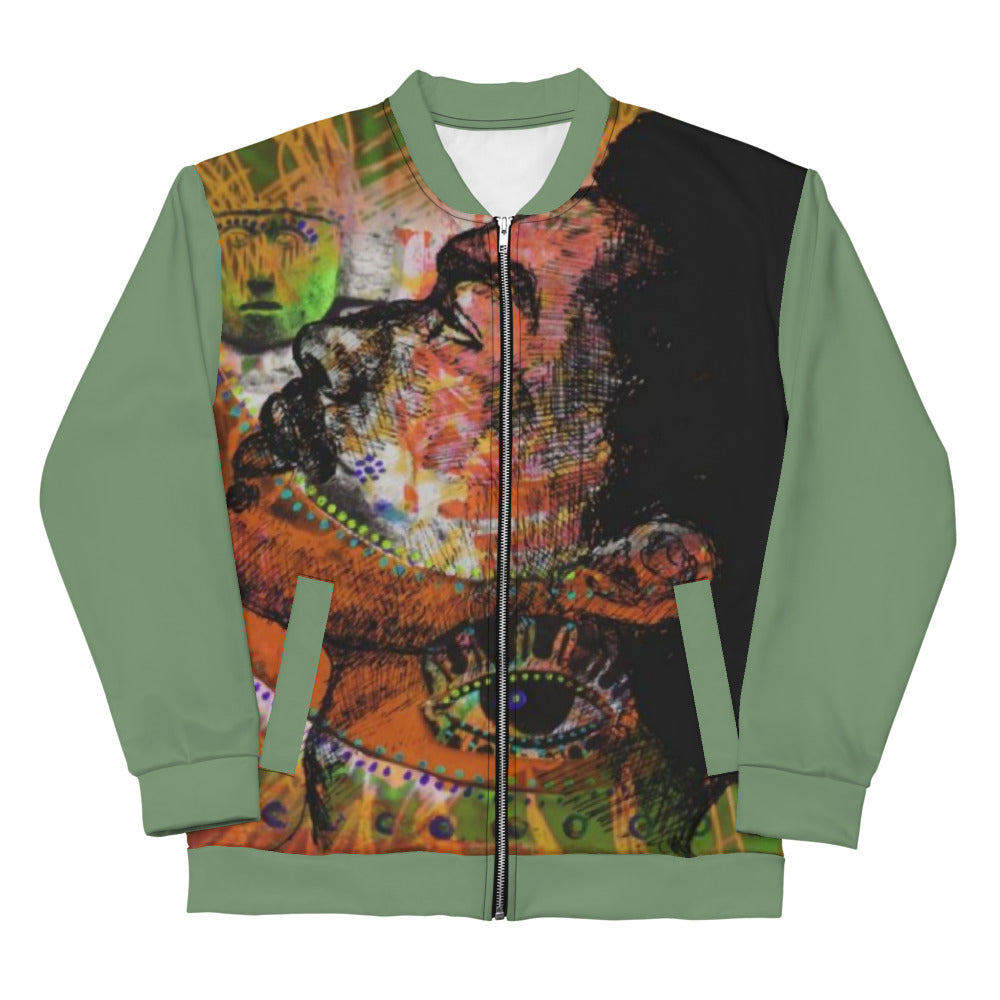 Eyes to the Sun Unisex Bomber Jacket - Green