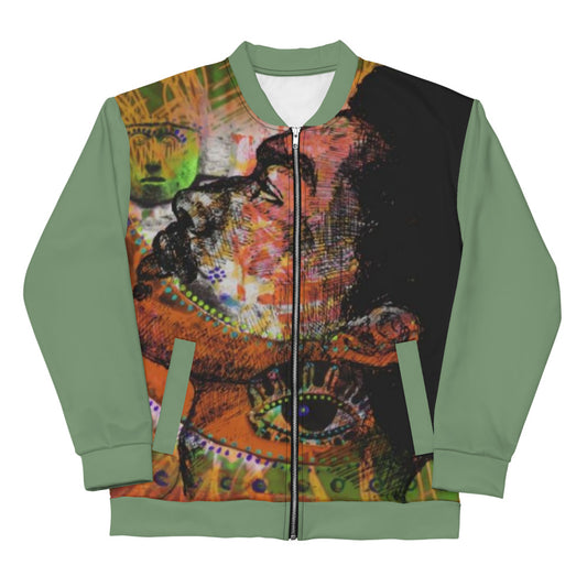 Eyes to the Sun Unisex Bomber Jacket - Green