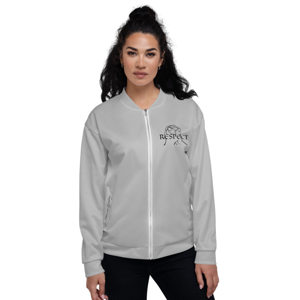 RESPECT by Marcus Gentry Unisex Bomber Jacket - Silver