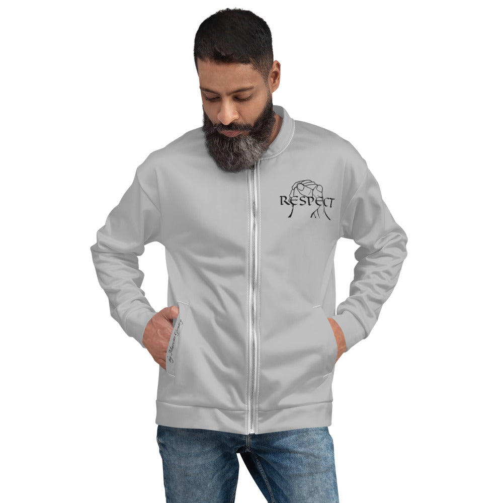 RESPECT by Marcus Gentry Unisex Bomber Jacket - Silver