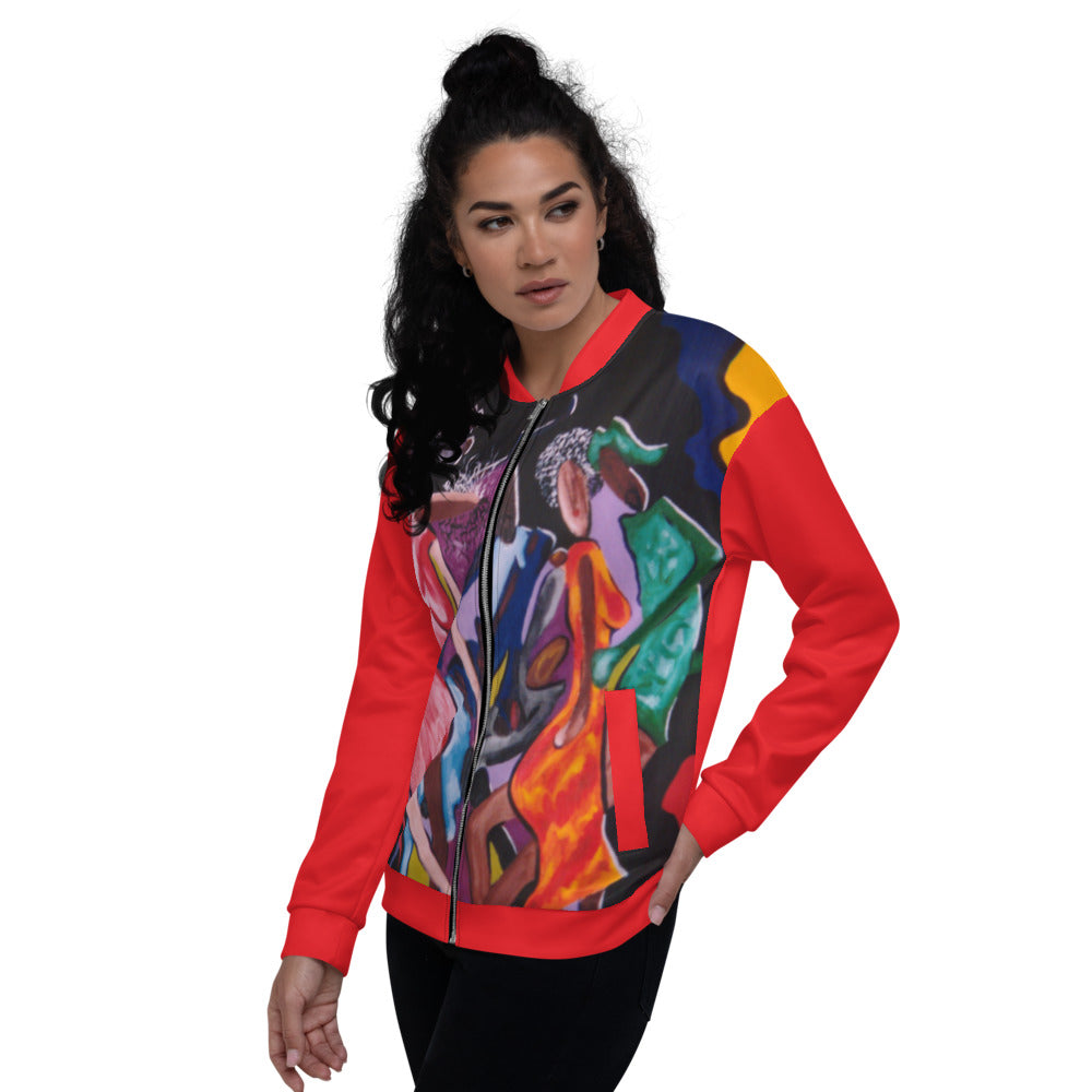 Luv Music Unisex Bomber Jacket - Red