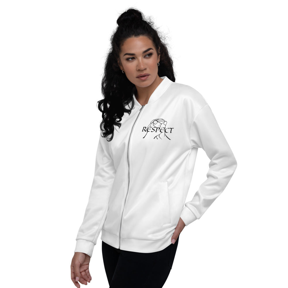 RESPECT by Marcus Gentry Unisex Bomber Jacket - White