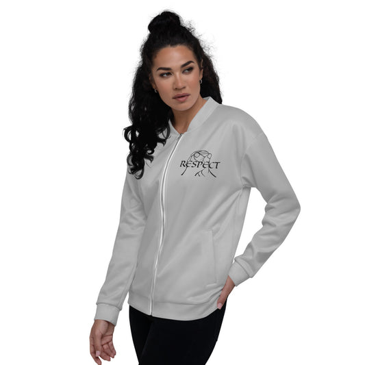 RESPECT by Marcus Gentry Unisex Bomber Jacket - Silver