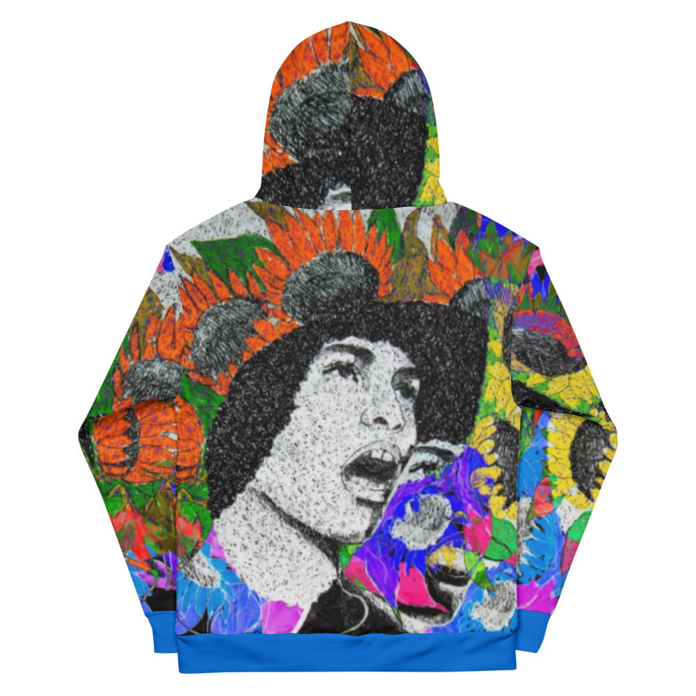 Angela Davis Unisex Hoodie - Blue