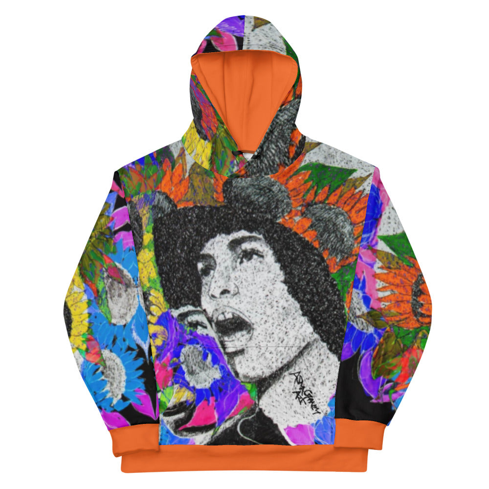 Angela Davis Unisex Hoodie - Orange