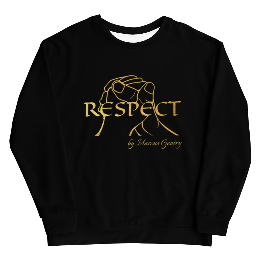 RESPECT Unisex Sweatshirt - BLACK w/GOLD