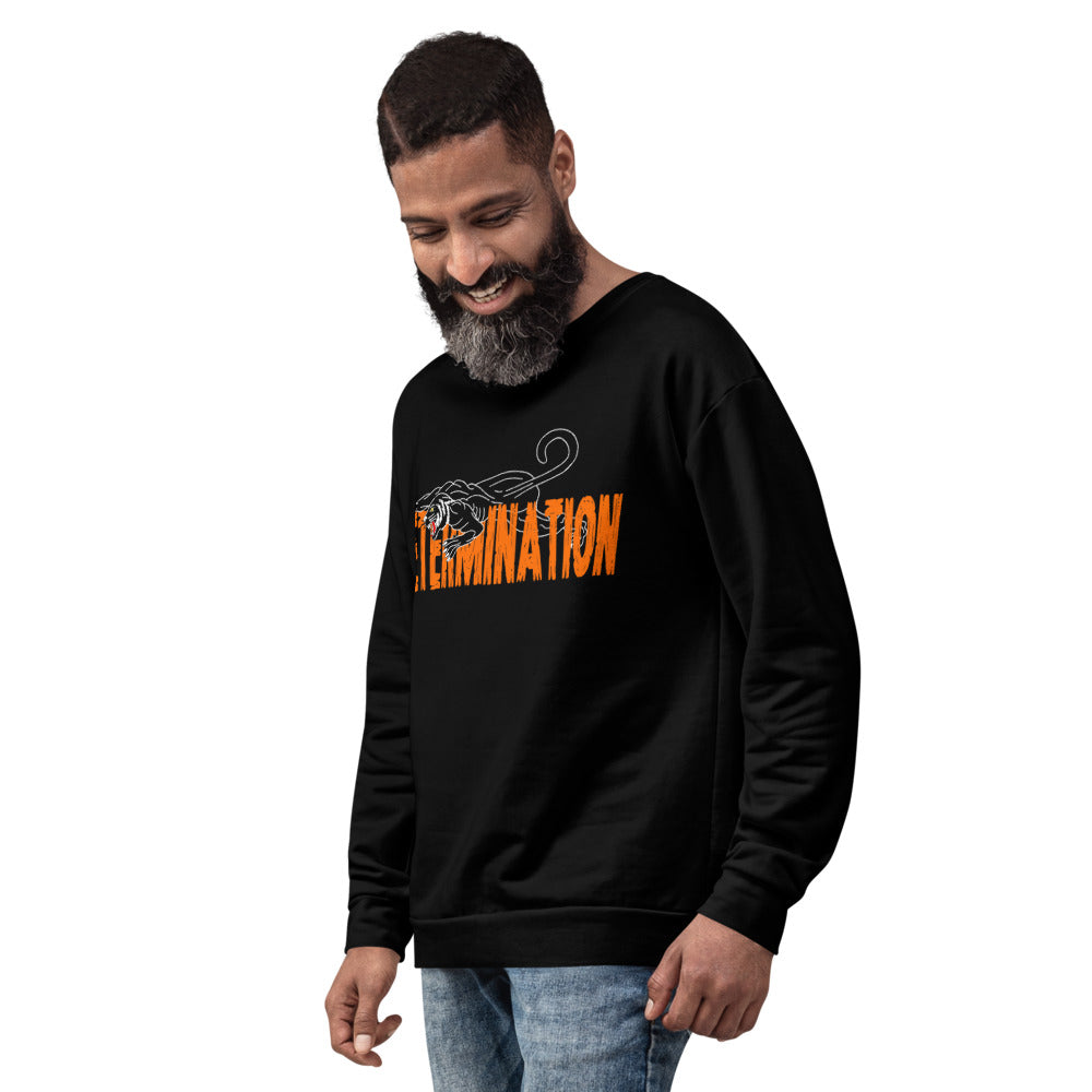 DETERMINATION Unisex Sweatshirt - BLACK w/ORANGE