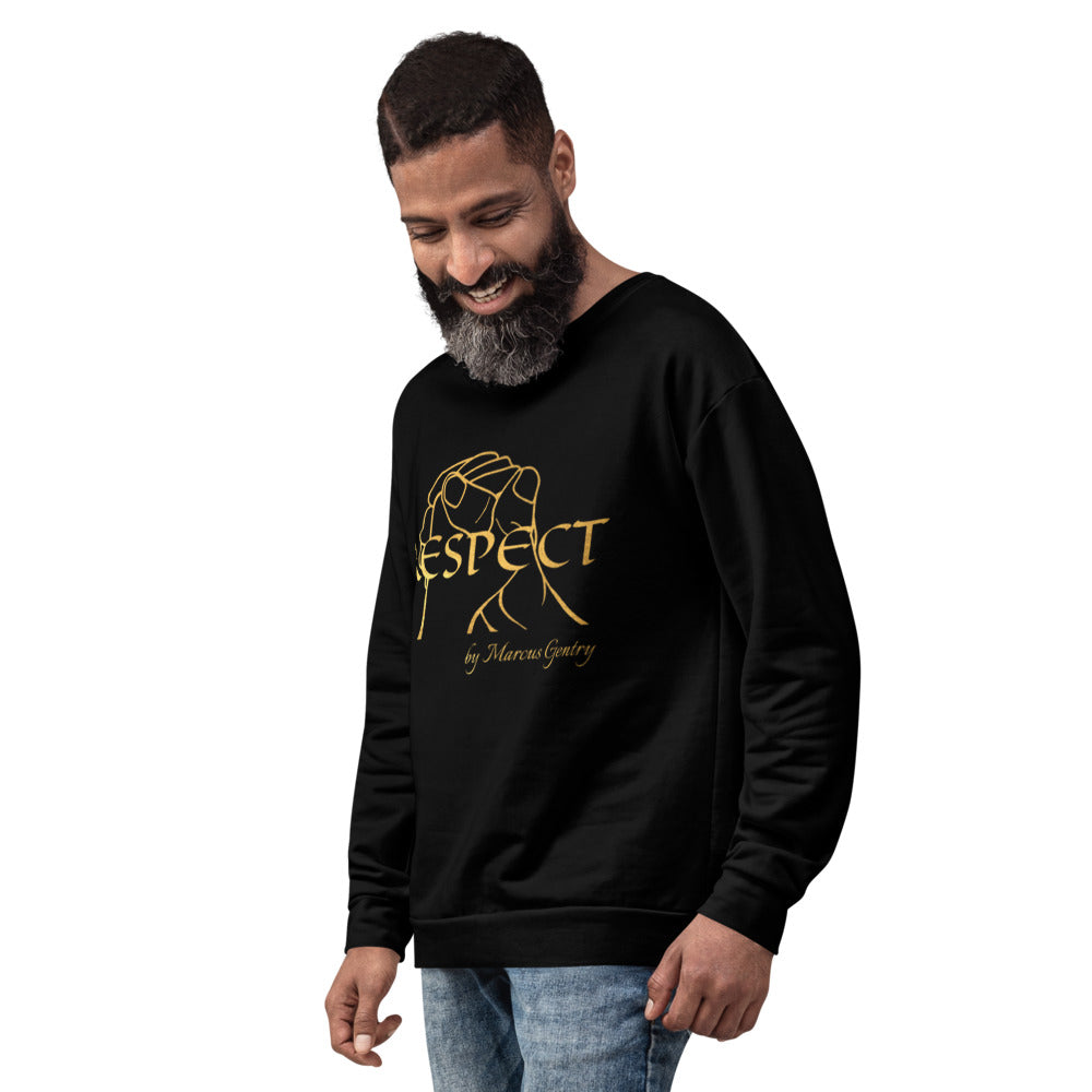 RESPECT Unisex Sweatshirt - BLACK w/GOLD