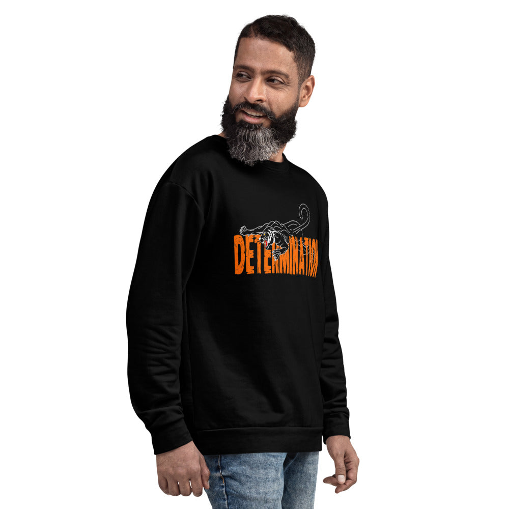 DETERMINATION Unisex Sweatshirt - BLACK w/ORANGE