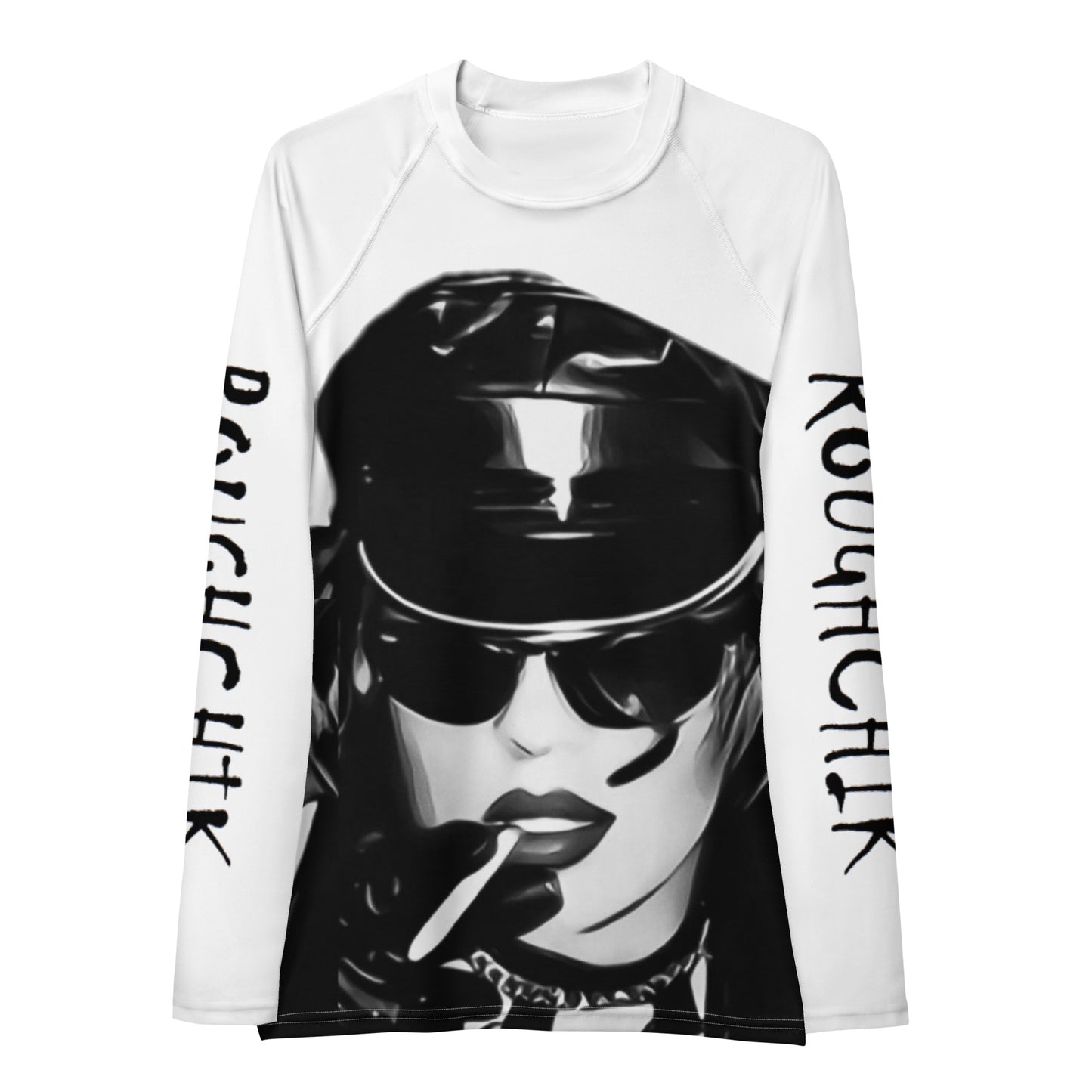 ROUGHCHIK LOGO Women's Rash Guard - WHITE