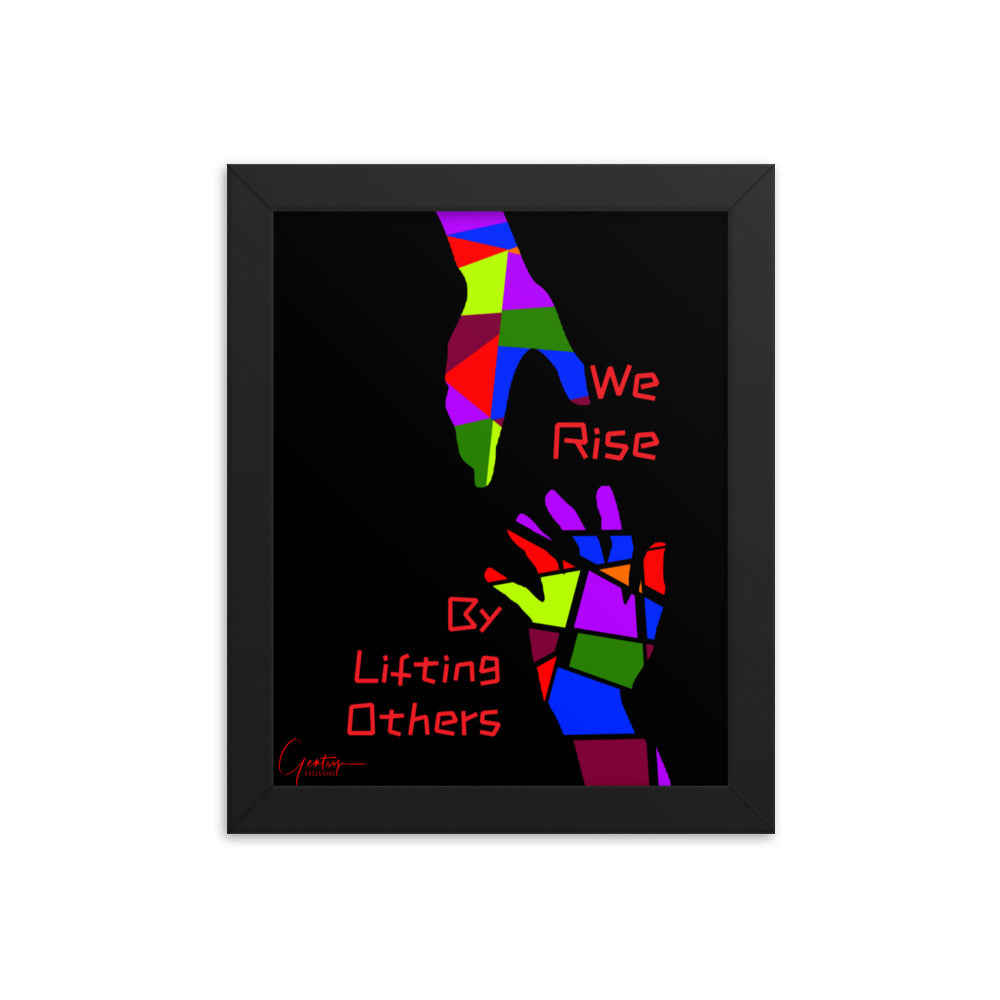 WE RISE Framed poster