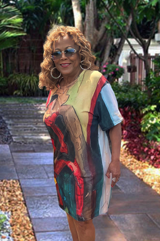 SEATED LADY T-shirt dress