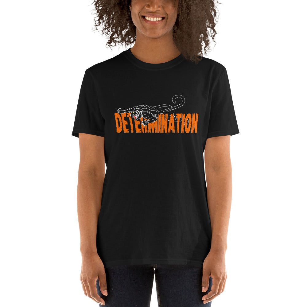 DETERMINATION Short-Sleeve Unisex T-Shirt - Black w/Orange
