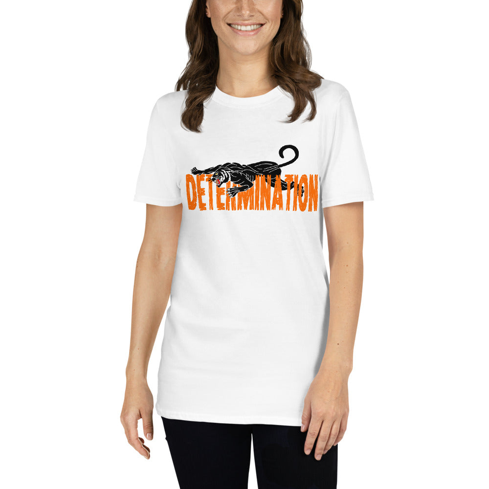 DETERMINATION Short-Sleeve Unisex T-Shirt - White w/Orange