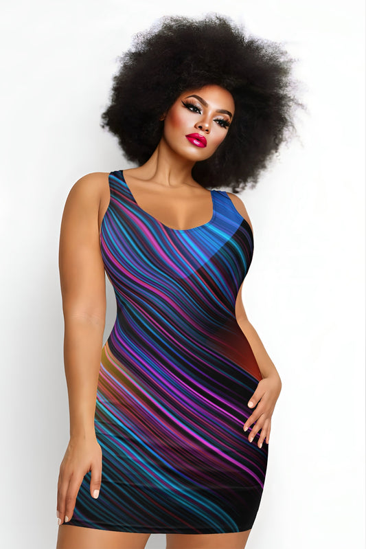 TECHNICOLOR ME Fitted Dress