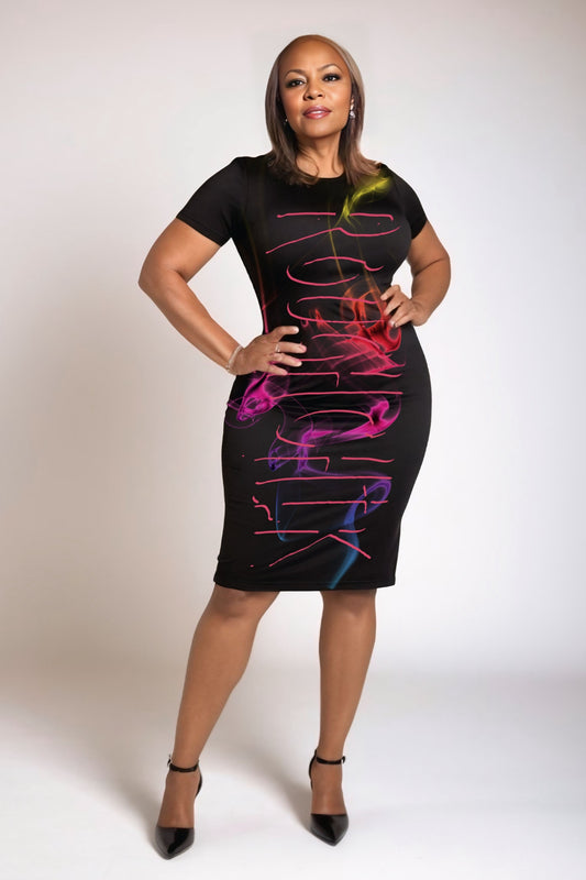 PSYCHEDELIC SMOKE T-shirt dress