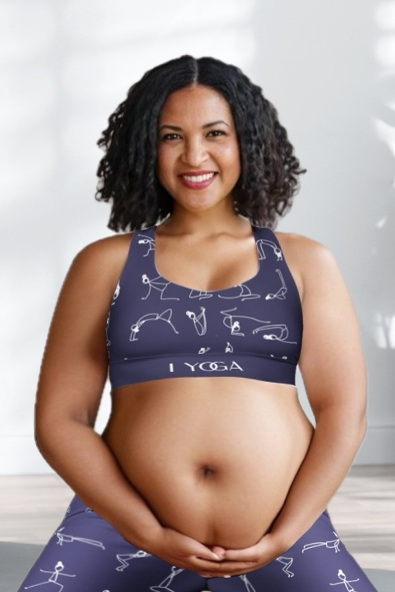 iYOGA Longline sports bra - CORNFLOWER